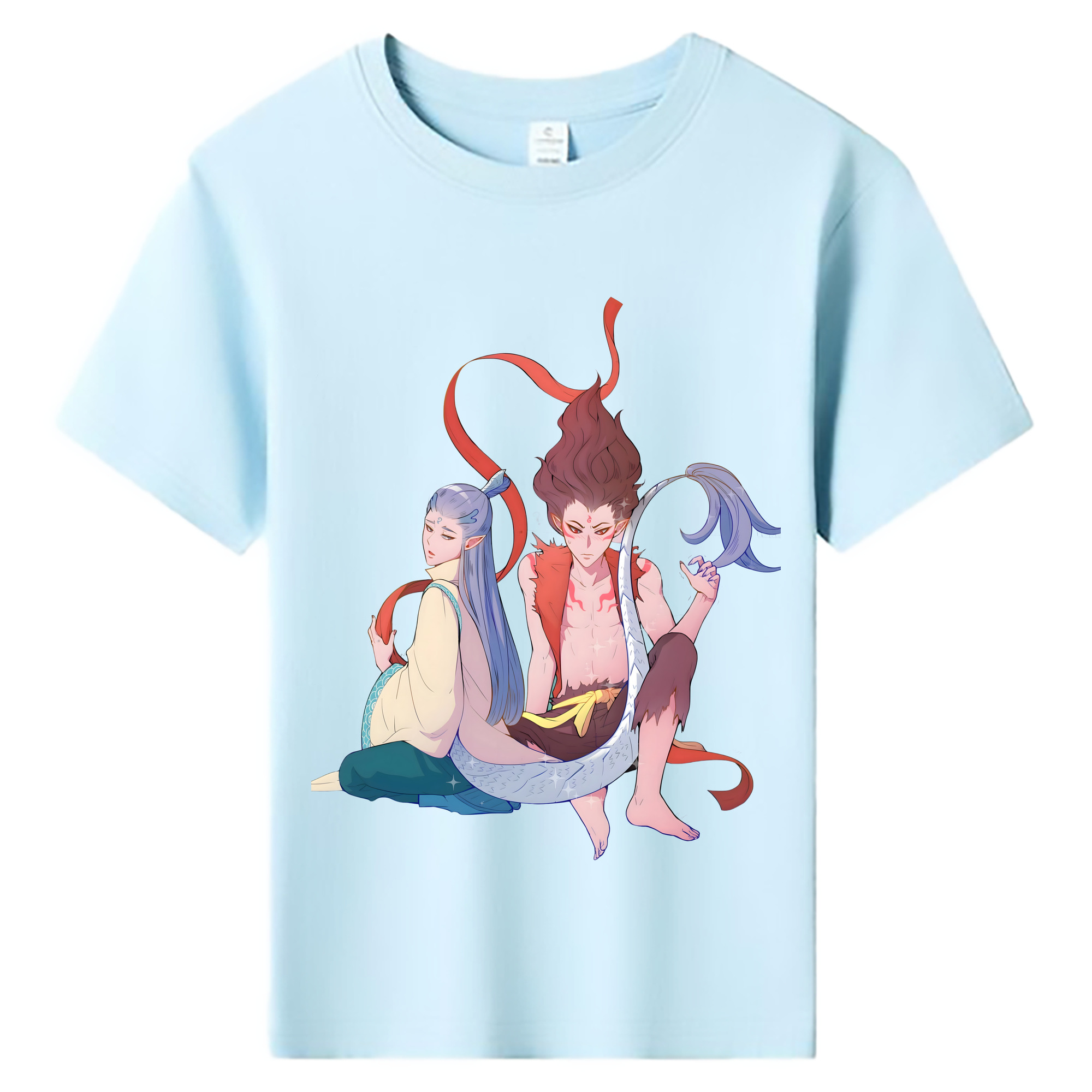 （画像用） Ne Zha 2 ナタ 魔童の大暴れ 綿100％キッズTシャツ（フロントプリント）